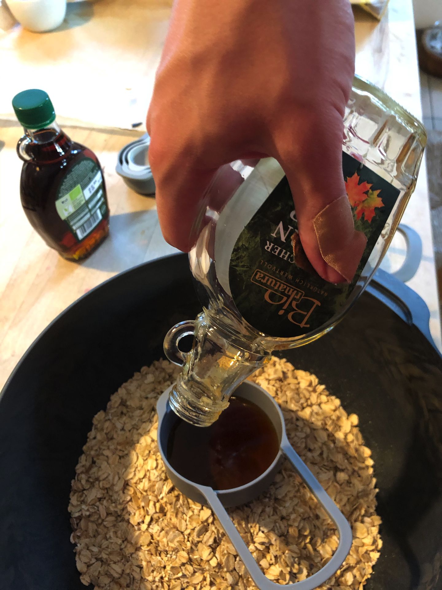 Adding maple syrup