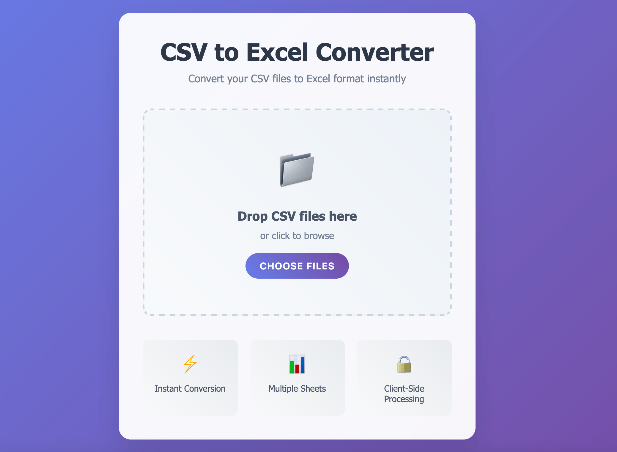 CSV to Excel Converter Screenshot